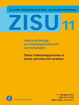 cover image of ZISU 11, 2022--Zeitschrift für interpretative Schul- und Unterrichtsforschung